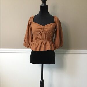 a new day Rust Peplum Blouse